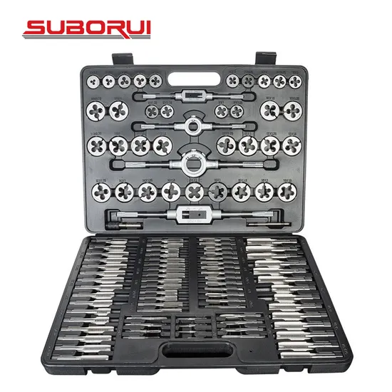 Suborui 110PCS Metric Tap Die Set Thread Repair Tools with Heavy Duty Case Professional for Metal Threading M2-M14